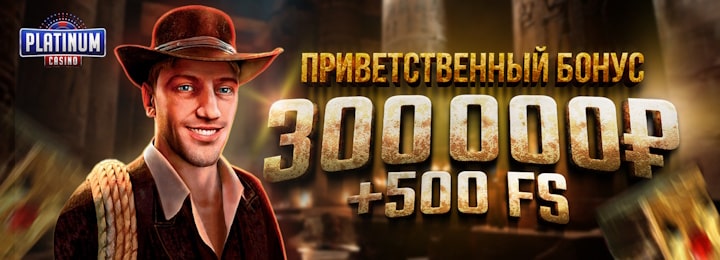 300000 руб + 500 FS приветственный бонус за регистрацию в казино Платинум